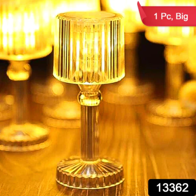 Mini Acrylic LED Desk Lamps Table Lamp Portable Crystal, Diwali (1 Pc / Small)